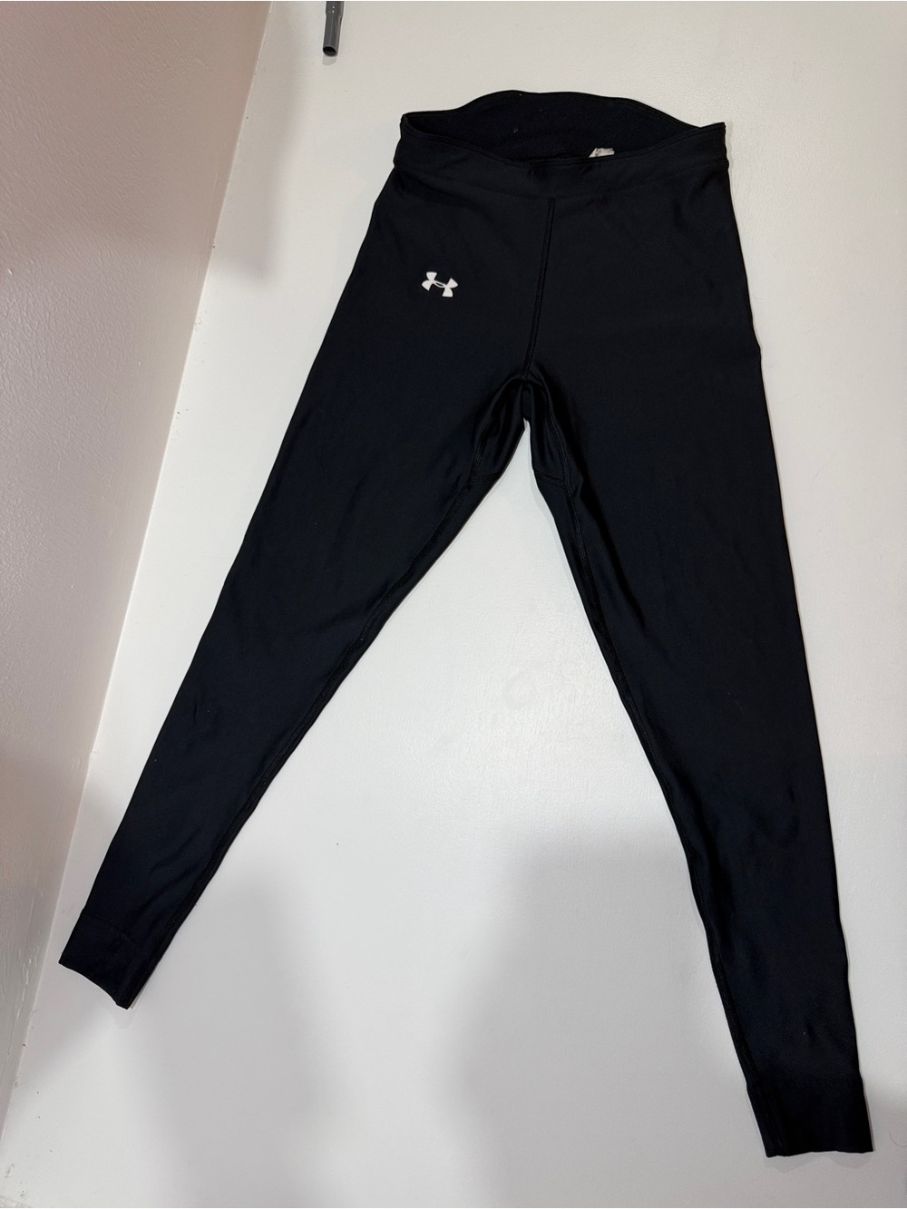 Under Armour Black Kids' Performance Leggings with White Logo